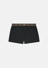 Versace Greca Border Swim Shorts In Black