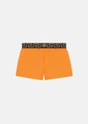 Versace Greca Border Short Swim Shorts In Orange
