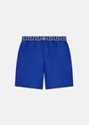 Versace Greca Border Boardshorts In Blue