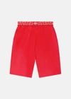 Versace Greca Border Long Swim Shorts In Red