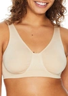 Rhonda Shear Moisture Wicking Underwire Seamless Bralette In Light Beige