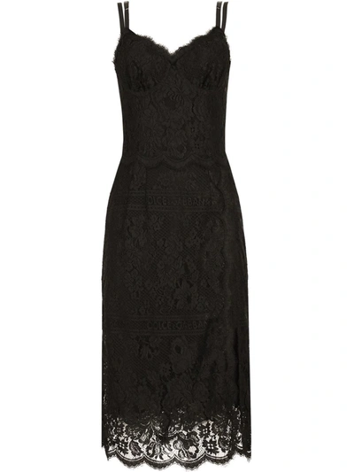 Dolce & Gabbana Bustier-style Lace Dress In Black