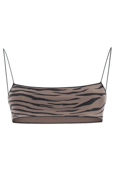 Tropic Of C The C Zebra-printed Bikini Top In Brown,black