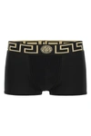 Versace Underpants Low Rise Trunk Stretch Bio Cotton Jers In Black