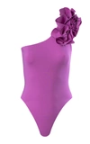Maygel Coronel Women's Janina Ruffled Single-shoulder One-piece Swimsuit In White,purple