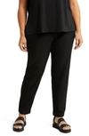 Eileen Fisher Plus Size Washable Stretch-crepe Slim Ankle Pants In Black