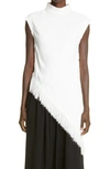 Proenza Schouler Textured Fringe Crepe Top In Off White In Off White