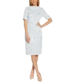 ADRIANNA PAPELL EMBROIDERED ENVELOPE-NECK DRESS