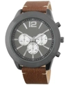 INC INTERNATIONAL CONCEPTS MEN'S FAUX-LEATHER STRAP WATCH 51MM, CREATED FOR MACY'S