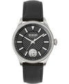 VERSUS VERSUS BY VERSACE MEN'S COLONNE BLACK LEATHER STRAP WATCH 45MM