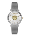 VERSUS VERSUS BY VERSACE WOMEN'S BRICK LANE SILVER-TONE STAINLESS STEEL BRACELET WATCH 34MM