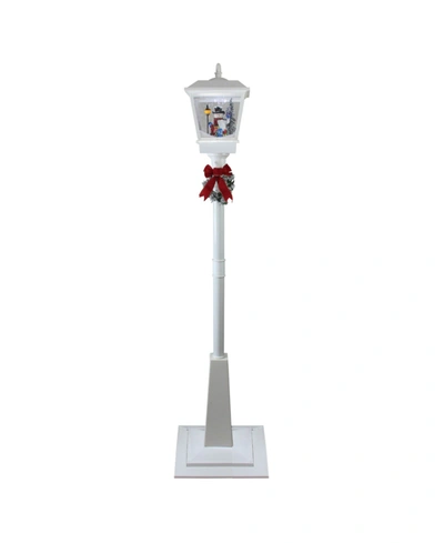 Northlight 70.75" White Lighted Musical Snowman Vertical Snowing Christmas Street Lamp