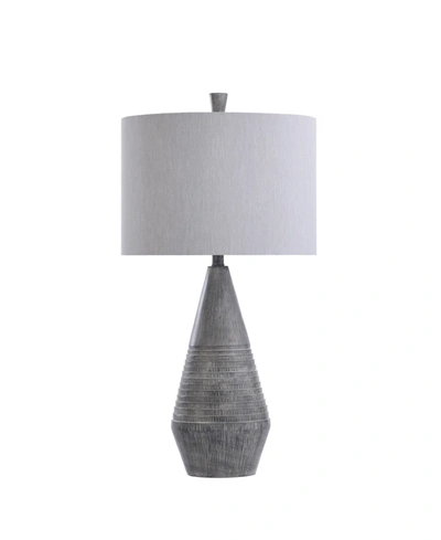Stylecraft Tipton Farmhouse Tapered Molded Table Lamp In Light Gray