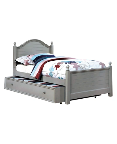 Furniture Of America Poppy Twin Bed With Trundle In Grey