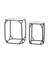 GLITZHOME METAL WITH GLASS ACCENT TABLE