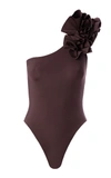 Maygel Coronel Women's Janina Ruffled Single-shoulder One-piece Swimsuit In White,purple