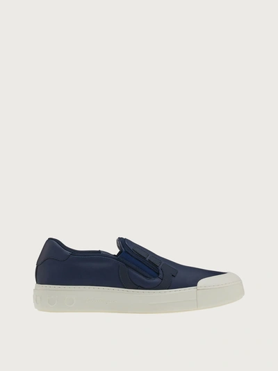 Ferragamo Gancini Slip-on Sneakers In Blue