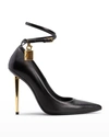 Tom Ford Padlock Ankle Strap Pumps In Black