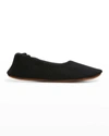 Skin Ballet-flat Cashmere Slippers In Black