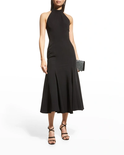 MILLY PENELOPE HIGH-NECK CADY DRESS