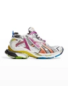 Balenciaga Men's Multicolor Mesh Runner Sneakers In Rainbow