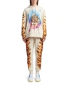 Stella Mccartney Ladies Magnolia Tiger Print Cotton Hoodie In Magnolia