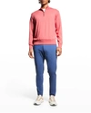 Peter Millar Crest Quarter-zip Cotton Blend Sweater In Cape Red