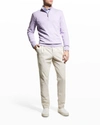 Peter Millar Men's Crest 1/4-zip Sweater In Violet Sky