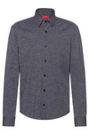 Hugo High-performance Slim-fit Shirt In Stretch Fabric- Dark Grey Men's Casual Shirts Size S