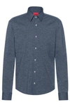 Hugo Boss High Performance Slim Fit Shirt In Stretch Fabric In Light Blue