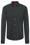 Hugo Boss High Performance Slim Fit Shirt In Stretch Fabric In Black