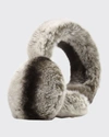 Surell Accessories Rabbit Fur Earmuffs, Chinchilla In Fuchsia