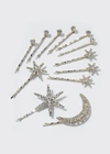 Jennifer Behr Set Of 12 Supernova Crystal-embellished Hairclips In Crystal