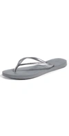 Havaianas Slim Embellished Flip Flops In Steel Grey