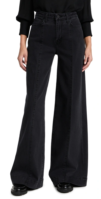L Agence Madden High-rise Wide-leg Jeans In Black
