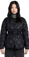 Rag & Bone Rudy Belted Quilted Shell Down Jacket In Black