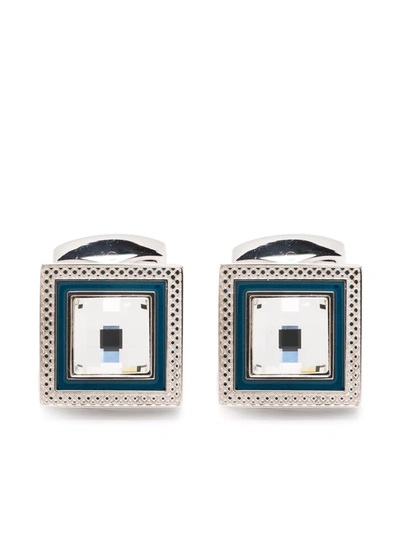 Tateossian Crystal-embellished Square Cufflinks In Silver