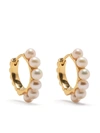Dower & Hall Timeless Pearl Vermeil Huggie Hoops In White