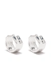 Dower & Hall Wide Waterfall Huggie Hoops In Silver