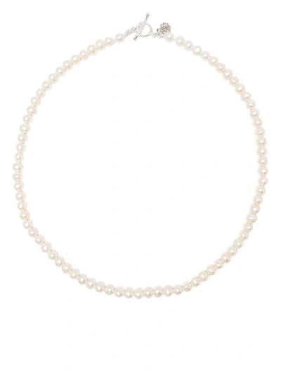 Dower & Hall Timeless Medium Freshwater Pearl Necklace In White