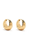 Dower & Hall Chunky Tapered Nomad Huggie Hoops In Gold