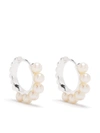 DOWER & HALL SILVER TIMELESS PEARL HUGGIE HOOPS