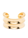 Dower & Hall Double Concave Nomad Cuff In Gold