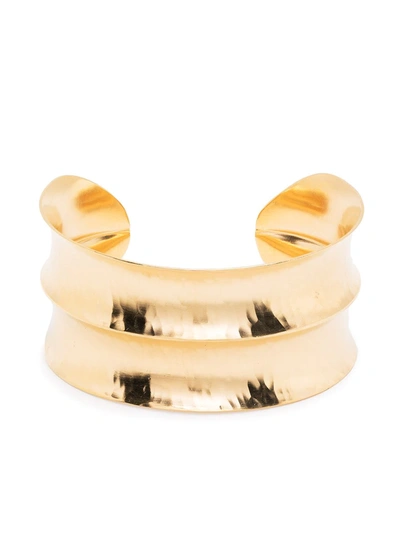 Dower & Hall Double Concave Nomad Cuff In Gold