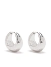 Dower & Hall Chunky Tapered Nomad Huggie Hoops In Silver
