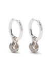 Dower & Hall Hammered Hoops Disc/dew Drops In Silver