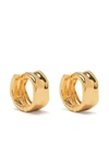 Dower & Hall Wide Waterfall Huggie Hoops In Gold