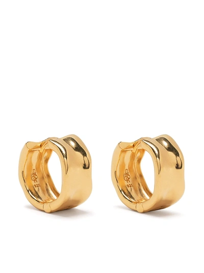 Dower & Hall Wide Waterfall Huggie Hoops In Gold