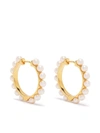 Dower & Hall Large Pearl Huggie Hoops In Gold