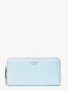 Kate Spade Roulette Zip-around Continental Wallet In Icy Aqua